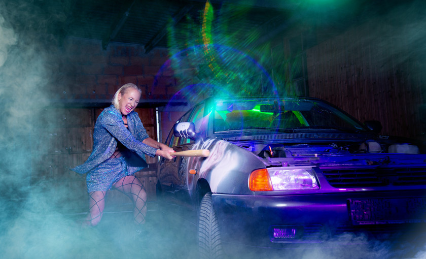 Auto zertr&uuml;mmern Fotoshooting Langenau Bild 6